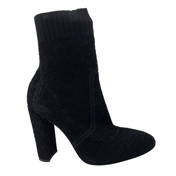 GIANVITO ROSSI BLACK STRETCH KNIT BOOTIES - Picture 2 of 8